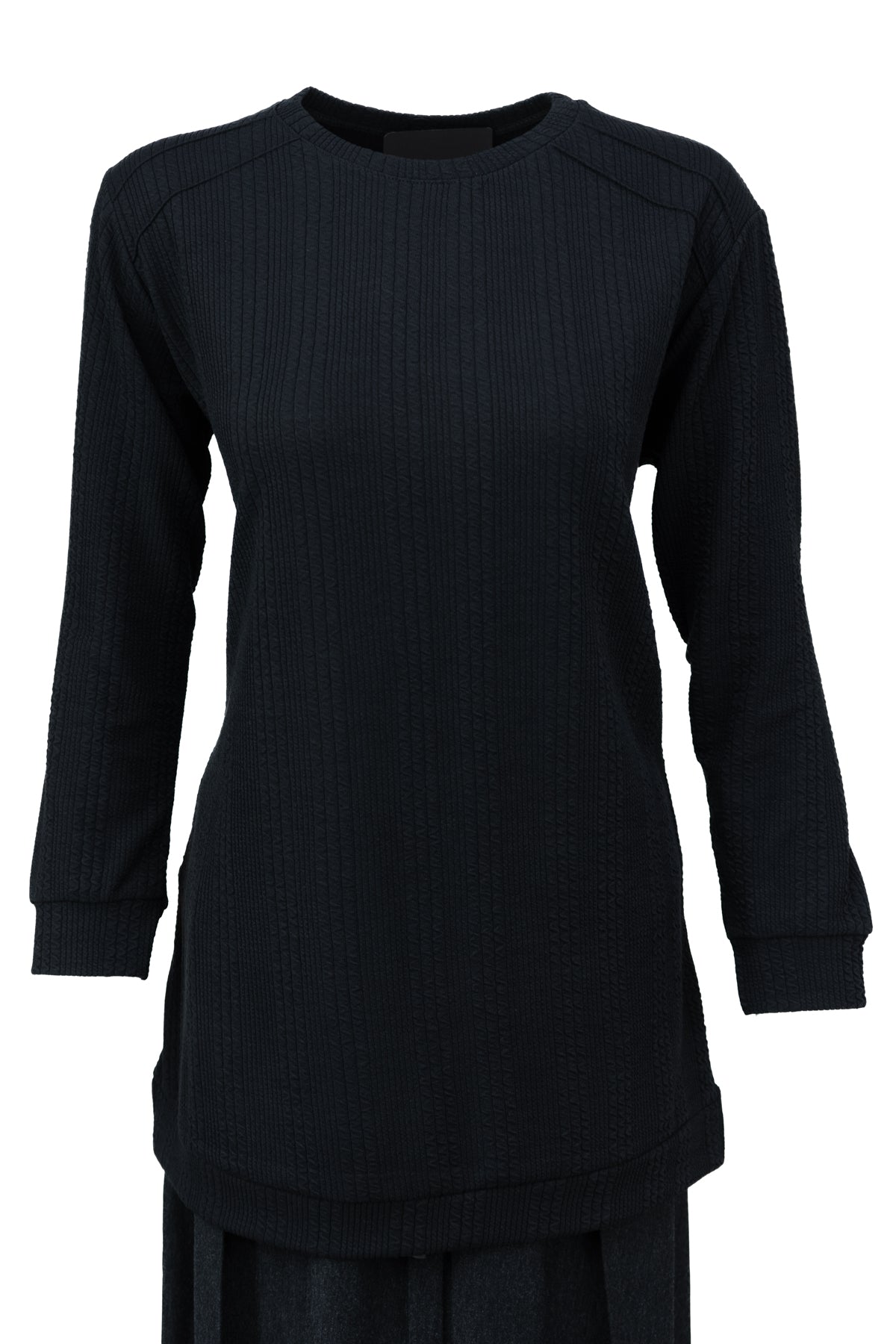 Kadın Kışlık Kazak Pamuklu Burgulu Kumaş Bisiklet Yaka Likralı Kendinden Desenli Rahat